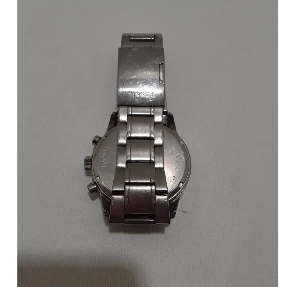 Fossil Flynn Men's Wristwatch Chronograph BQ1124 Silver Tone